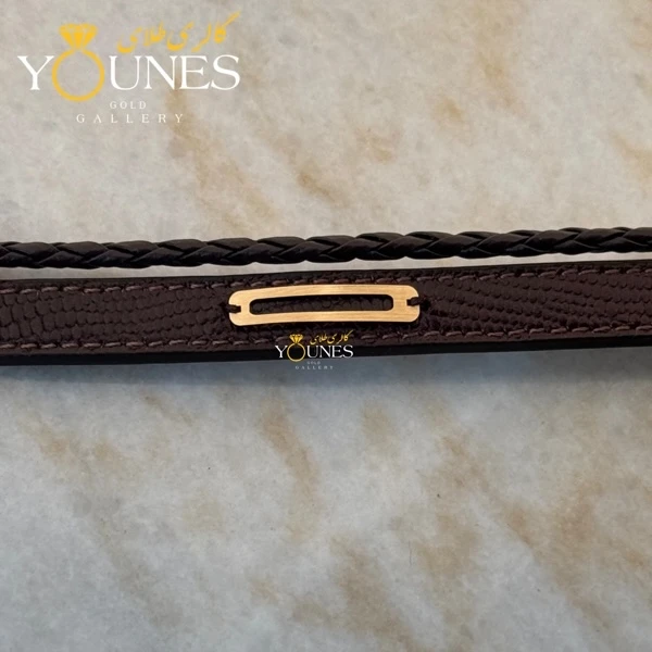 دستبند طلا چرم مردانه L146